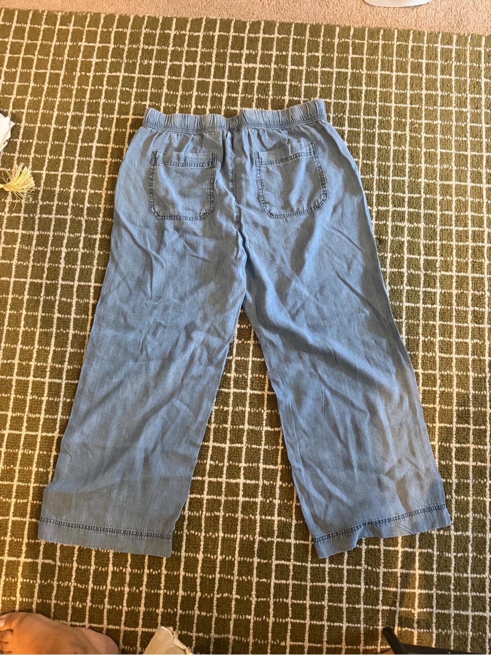 Splendid Light Blue Casual Elastic-Waist women’s capri wide leg Pants - Picture 2 of 4